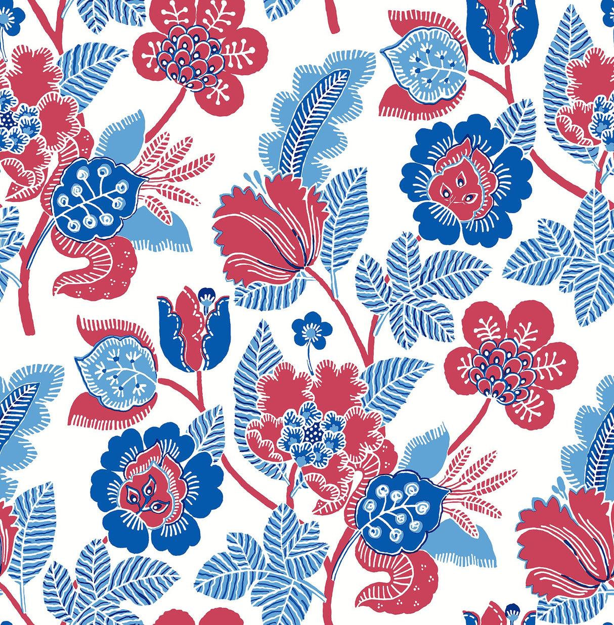 A-Street Prints 4081-26338 Jana Red Jacobean Wallpaper