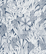 A-Street Prints 4081-26342 Bannon Blue Leaves Wallpaper