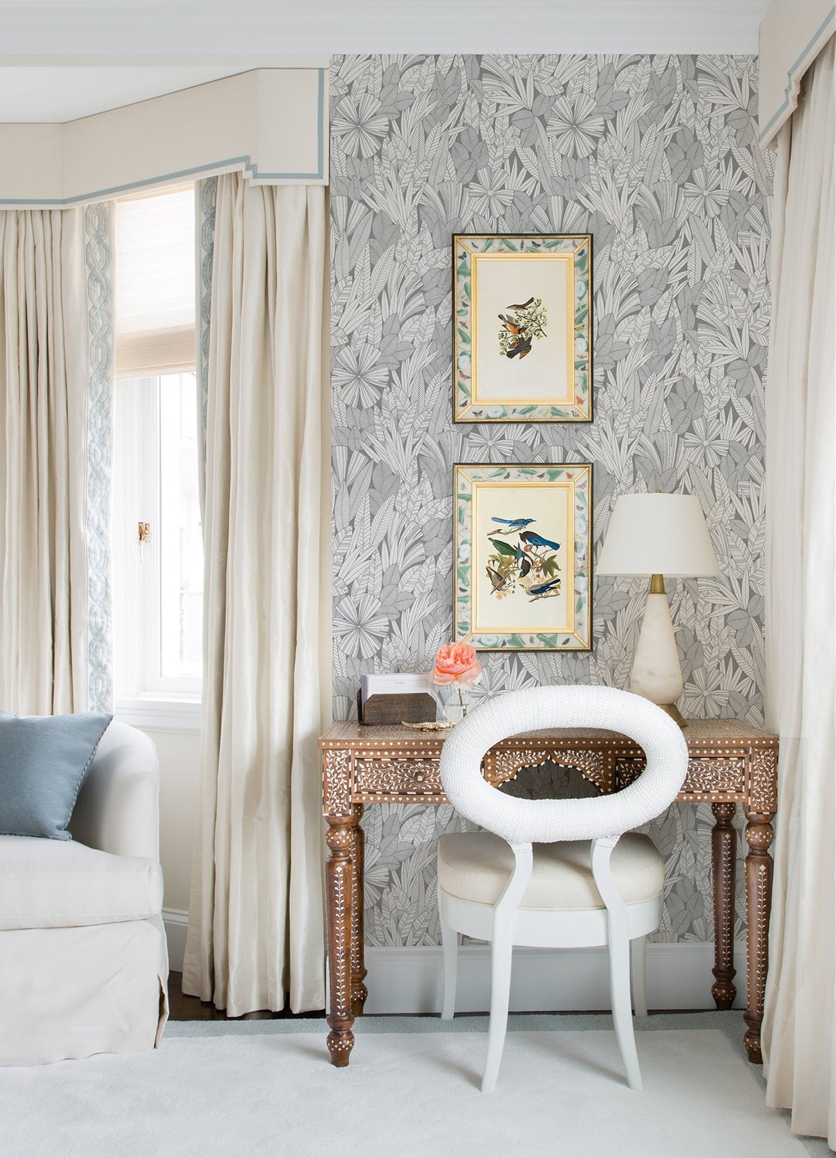 A-Street Prints 4081-26344 Bannon Grey Leaves Wallpaper