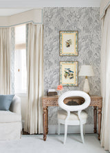 A-Street Prints 4081-26344 Bannon Grey Leaves Wallpaper