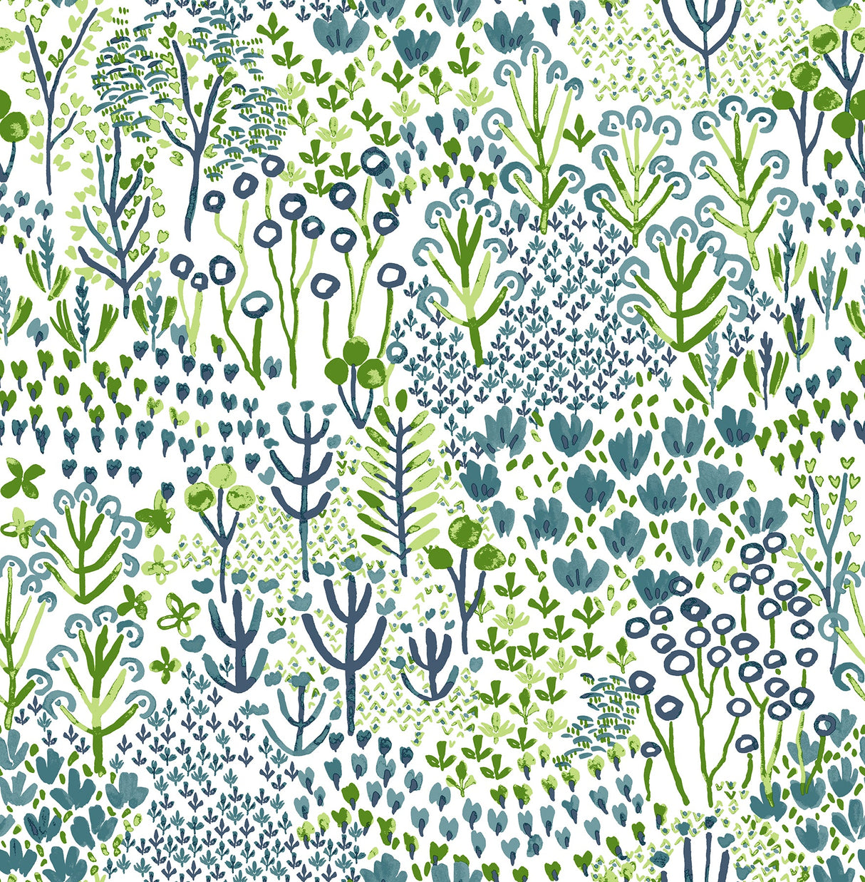 A-Street Prints 4081-26347 Chilton Teal Wildflowers Wallpaper
