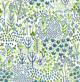 A-Street Prints 4081-26347 Chilton Teal Wildflowers Wallpaper