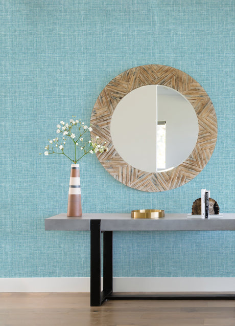 A-Street Prints 4081-26352 Emerson Light Blue Faux Linen Wallpaper