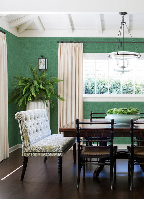A-Street Prints 4081-26353 Emerson Green Faux Linen Wallpaper