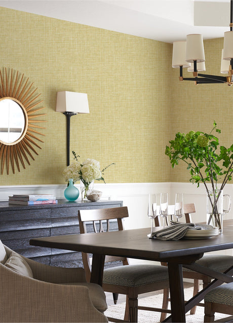 A-Street Prints 4081-26356 Emerson Yellow Faux Linen Wallpaper
