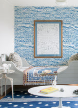 A-Street Prints 4081-26357 Runes Sapphire Brushstrokes Wallpaper