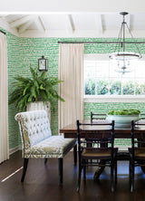 A-Street Prints 4081-26358 Runes Green Brushstrokes Wallpaper