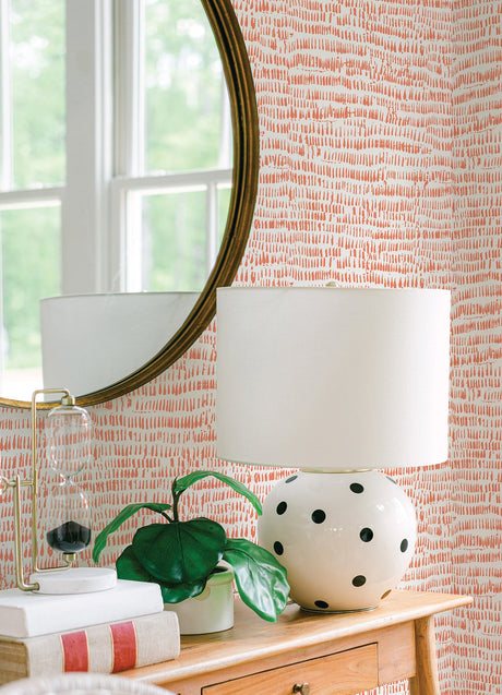 A-Street Prints 4081-26359 Runes Orange Brushstrokes Wallpaper