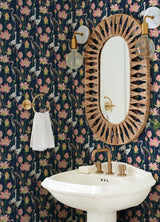 A-Street Prints 4081-87550 Barton Navy Heron Wallpaper