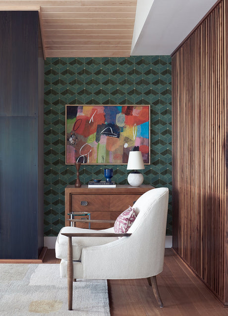 Advantage 4082-382023 Muir Teal Geo Wallpaper