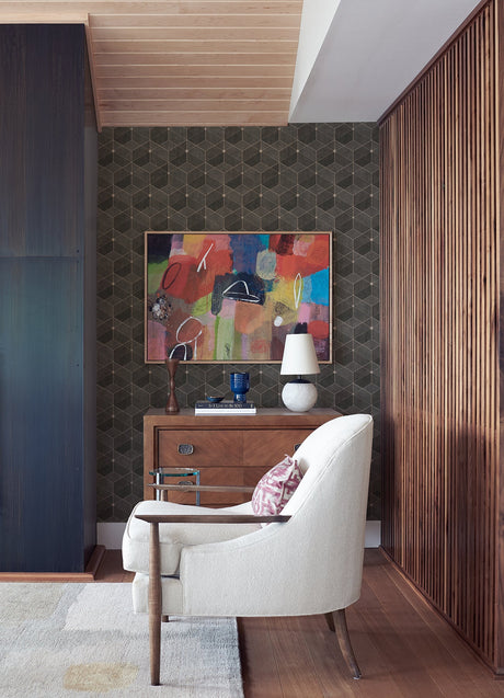Advantage 4082-382024 Muir Chocolate Geo Wallpaper