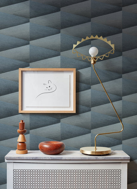 Advantage 4096-554656 Shae Indigo Geo Wallpaper