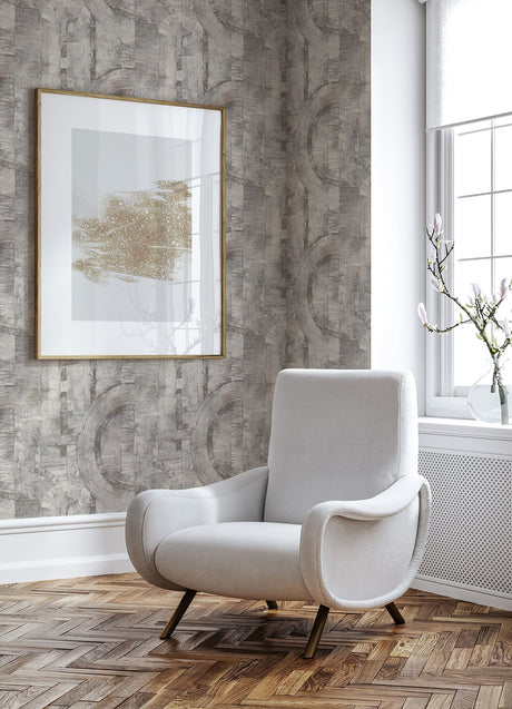 Advantage 4096-554779 Abe Light Grey Geo Wallpaper