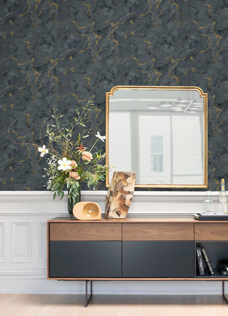 A-Street Prints 4105-86603 Silenus Denim Marbled Wallpaper