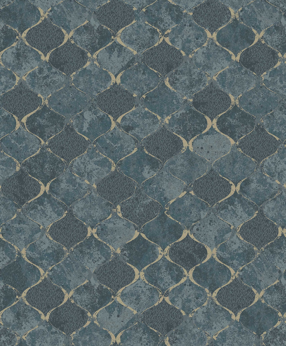 A-Street Prints 4105-86607 Pilak Blue Ogee Tile Wallpaper