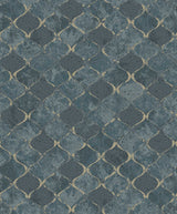 A-Street Prints 4105-86607 Pilak Blue Ogee Tile Wallpaper