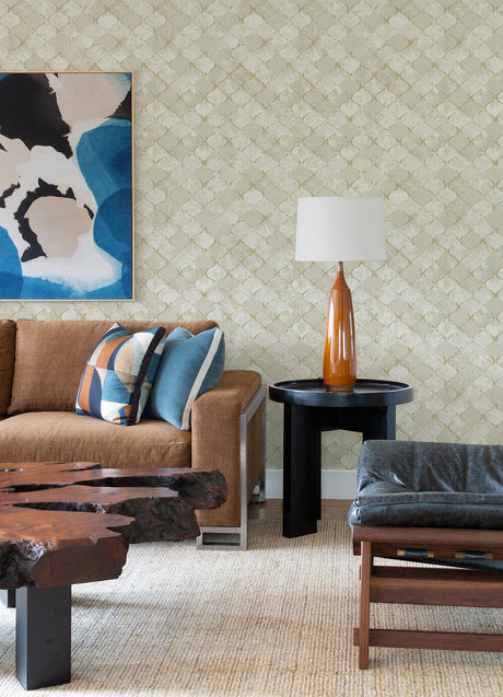 A-Street Prints 4105-86609 Pilak Gold Ogee Tile Wallpaper