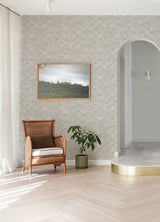 A-Street Prints 4105-86620 Helene Silver Glitter Geometric Wallpaper