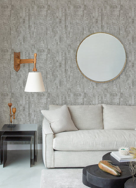 A-Street Prints 4105-86628 Zinarliya Silver Column Wallpaper