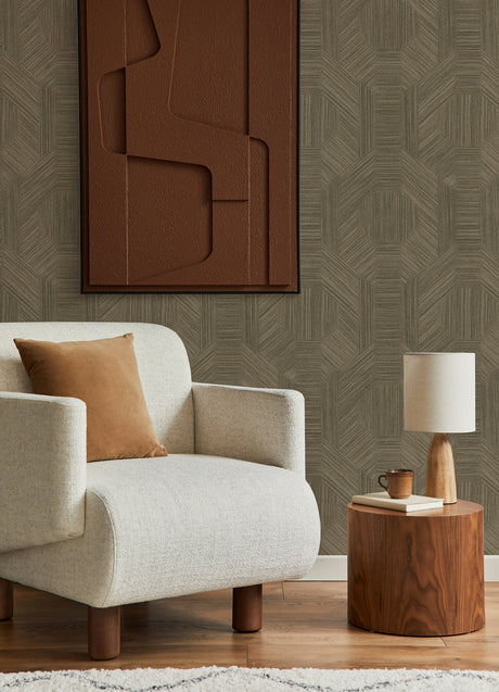 A-Street Prints 4105-86630 Ladon Brown Metallic Texture Wallpaper