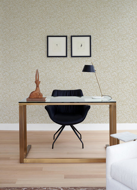 A-Street Prints 4105-86631 Bulan Champagne Abstract Lines Wallpaper