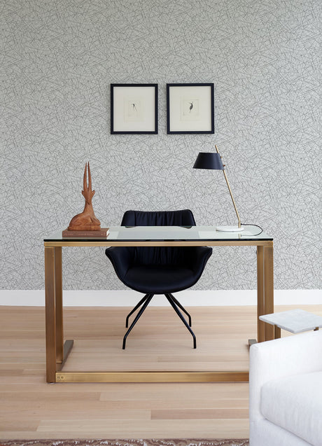 A-Street Prints 4105-86633 Bulan Silver Abstract Lines Wallpaper