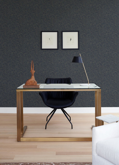 A-Street Prints 4105-86634 Bulan Dark Blue Abstract Lines Wallpaper