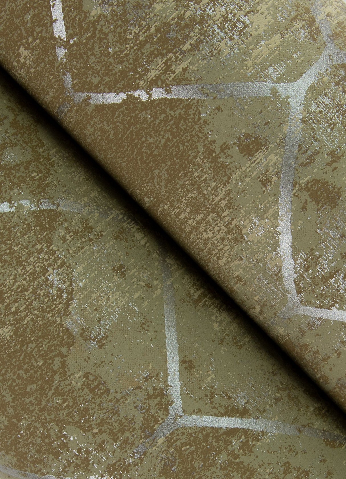 A-Street Prints 4105-86655 Rauta Brass Hexagon Tile Wallpaper