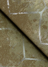 A-Street Prints 4105-86655 Rauta Brass Hexagon Tile Wallpaper