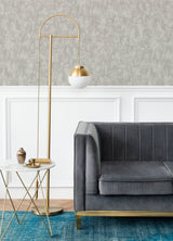 A-Street Prints 4105-86661 Haliya Silver Metallic Plaster Wallpaper