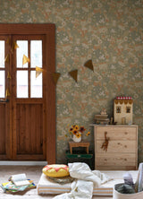 A-Street Prints 4111-63002 Bygga Bo Butter Woodland Village Wallpaper