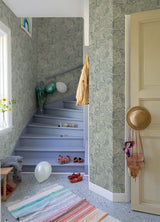 A-Street Prints 4111-63005 Bygga Bo Blue Woodland Village Wallpaper