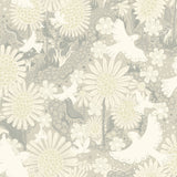 A-Street Prints 4111-63011 Drömma Light Grey Songbirds and Sunflowers Wallpaper