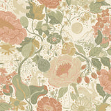 A-Street Prints 4111-63012 Växa Green Rabbits & Rosehips Wallpaper