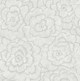A-Street Prints 4120-26036 Periwinkle Light Grey Textured Floral Wallpaper