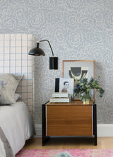 A-Street Prints 4120-26039 Periwinkle Blue Textured Floral Wallpaper