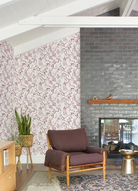 A-Street Prints 4120-26806 Serena Plum Chinoiserie Wallpaper