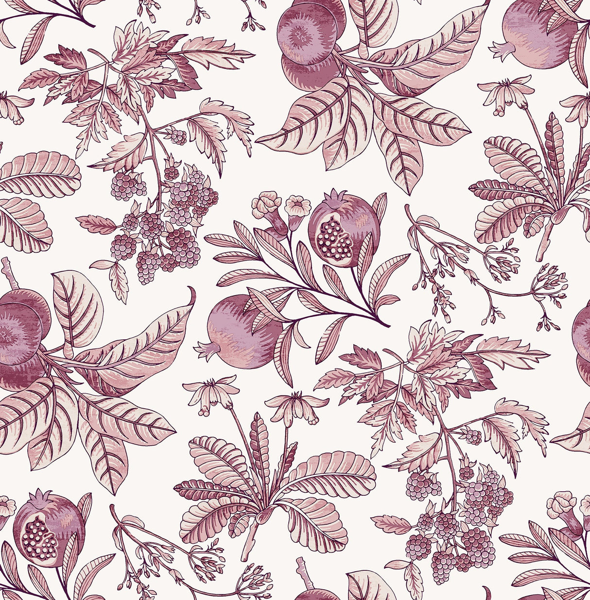 A-Street Prints 4120-26815 Cecilia Purple Fruit Wallpaper