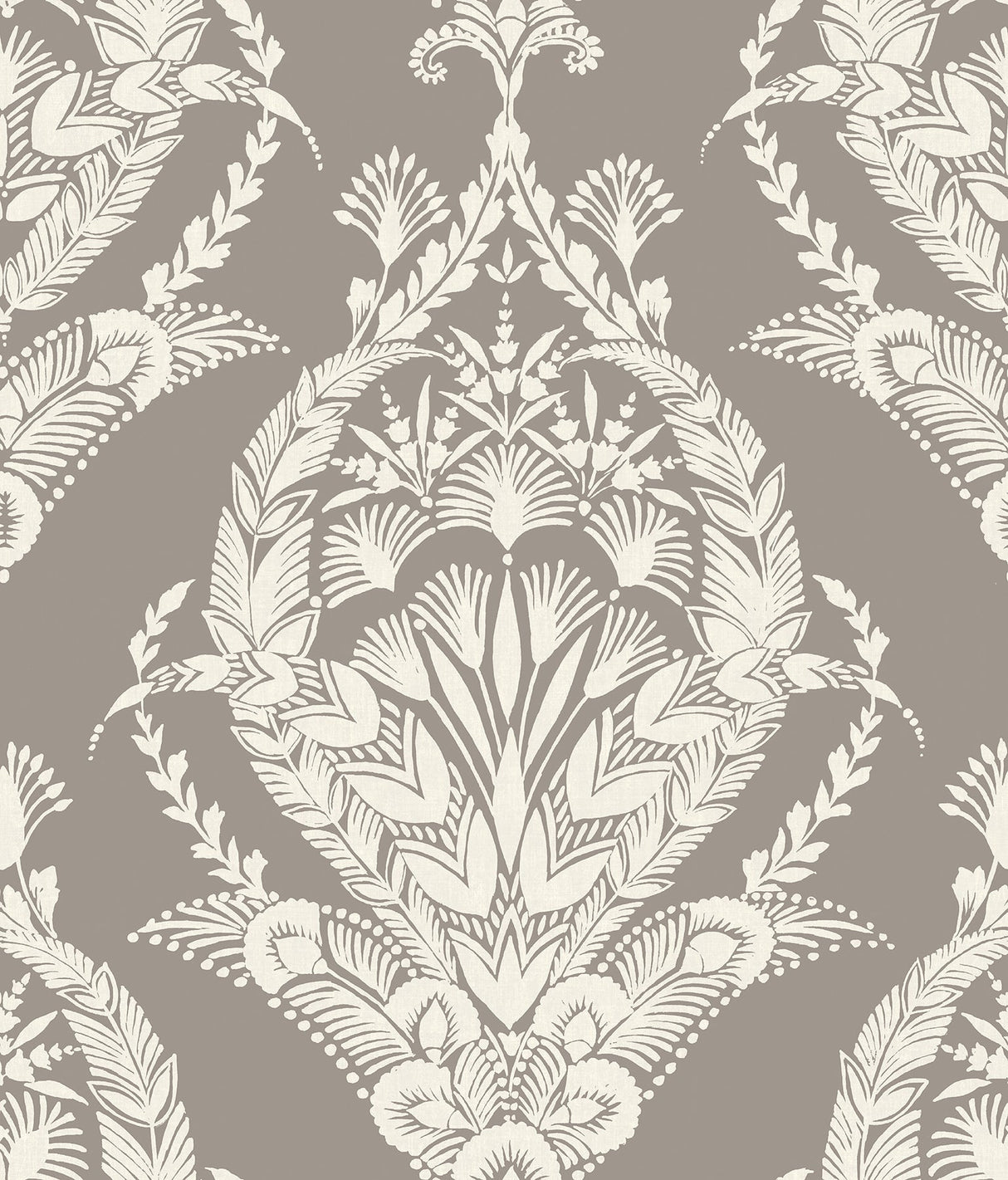 A-Street Prints 4120-26816 Arlie Grey Botanical Damask Wallpaper