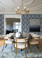 A-Street Prints 4120-26817 Arlie Indigo Botanical Damask Wallpaper
