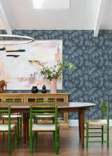 A-Street Prints 4120-26822 Maeve Dark Blue Jacobean Trail Wallpaper