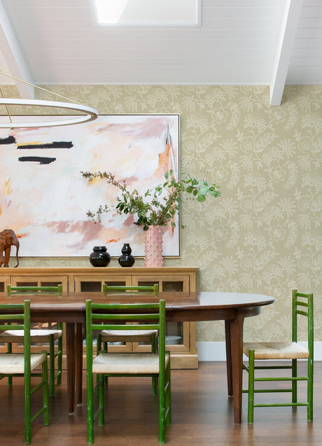 A-Street Prints 4120-26825 Maeve Butter Jacobean Trail Wallpaper