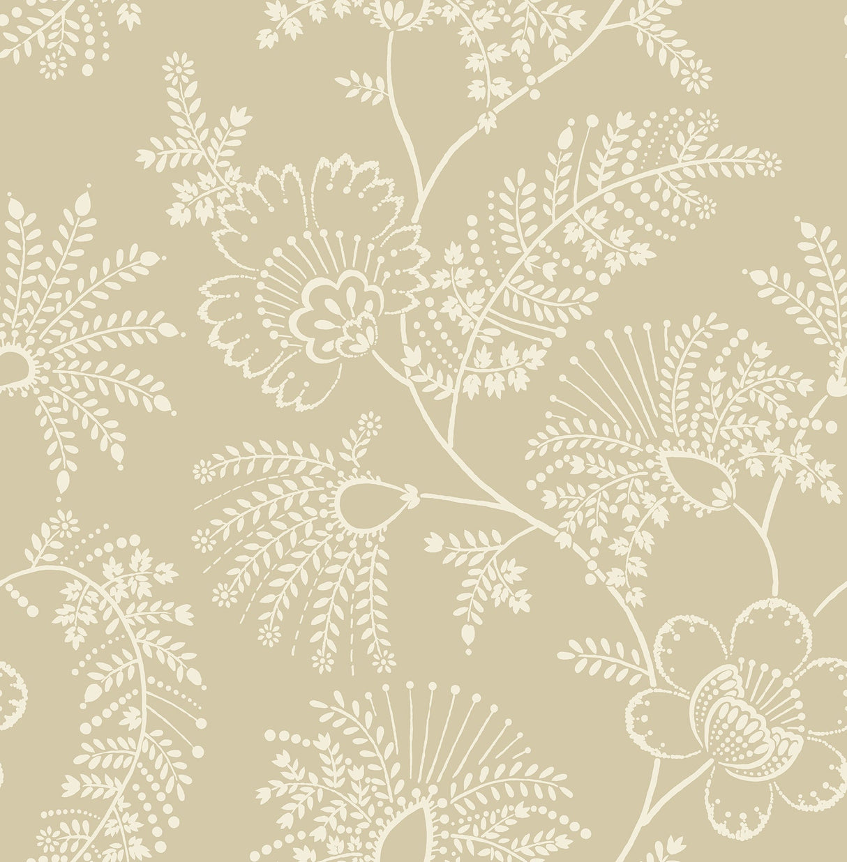 A-Street Prints 4120-26825 Maeve Butter Jacobean Trail Wallpaper