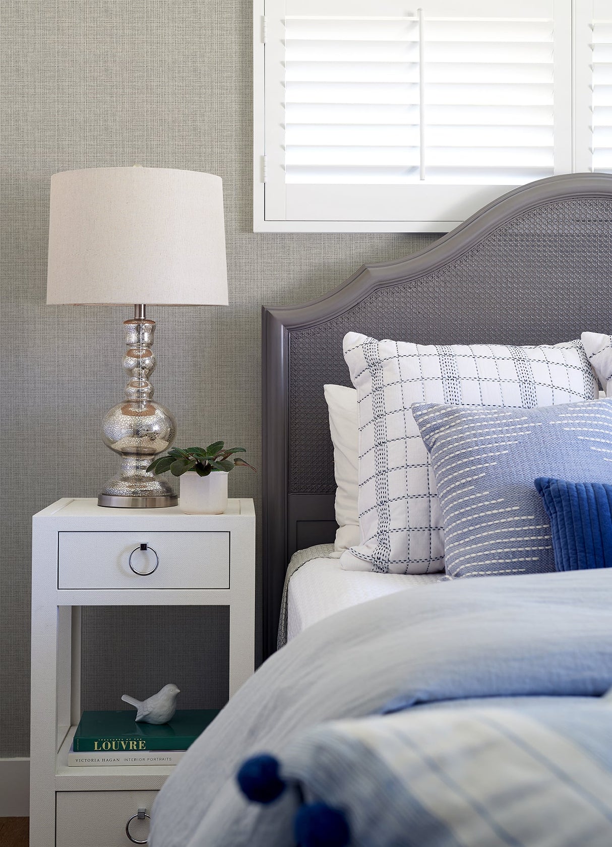 A-Street Prints 4120-26836 Kantera Blue Fabric Texture Wallpaper - Eade's Wallpaper