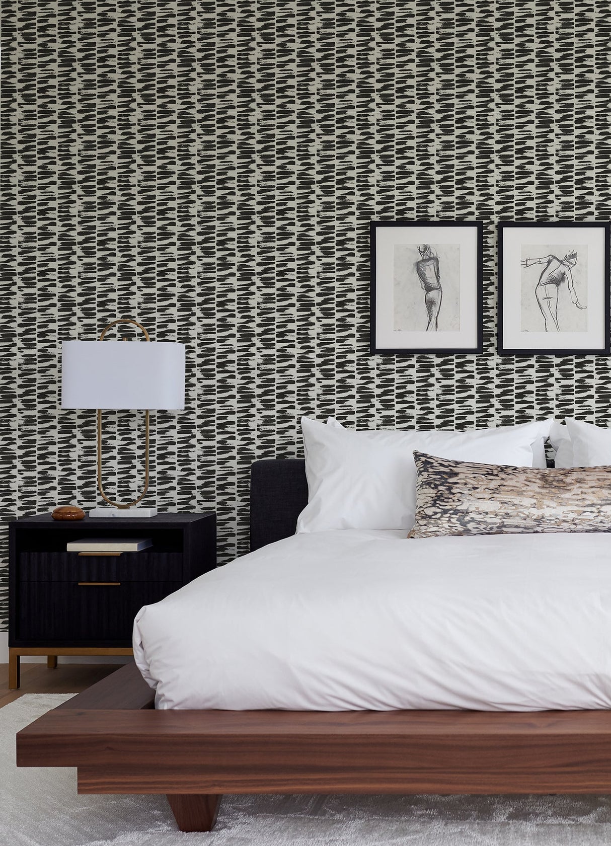 A-Street Prints 4120-26842 Myrtle Black Abstract Stripe Wallpaper - Eade's Wallpaper