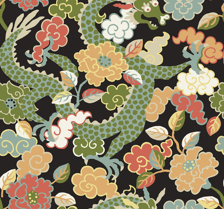 A-Street Prints 4120-72005 Yanci Green Dragon Wallpaper - Eade's Wallpaper