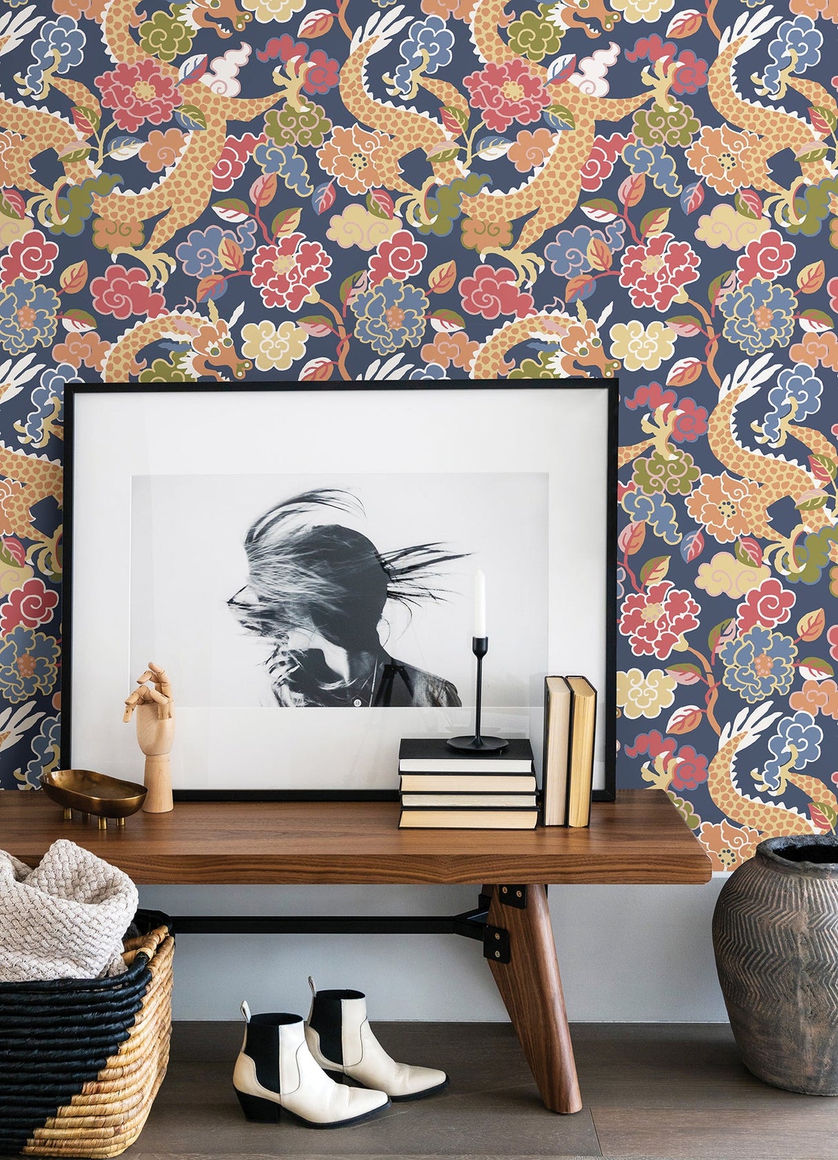 A-Street Prints 4120-72008 Yanci Green Dragon Wallpaper - Eade's Wallpaper