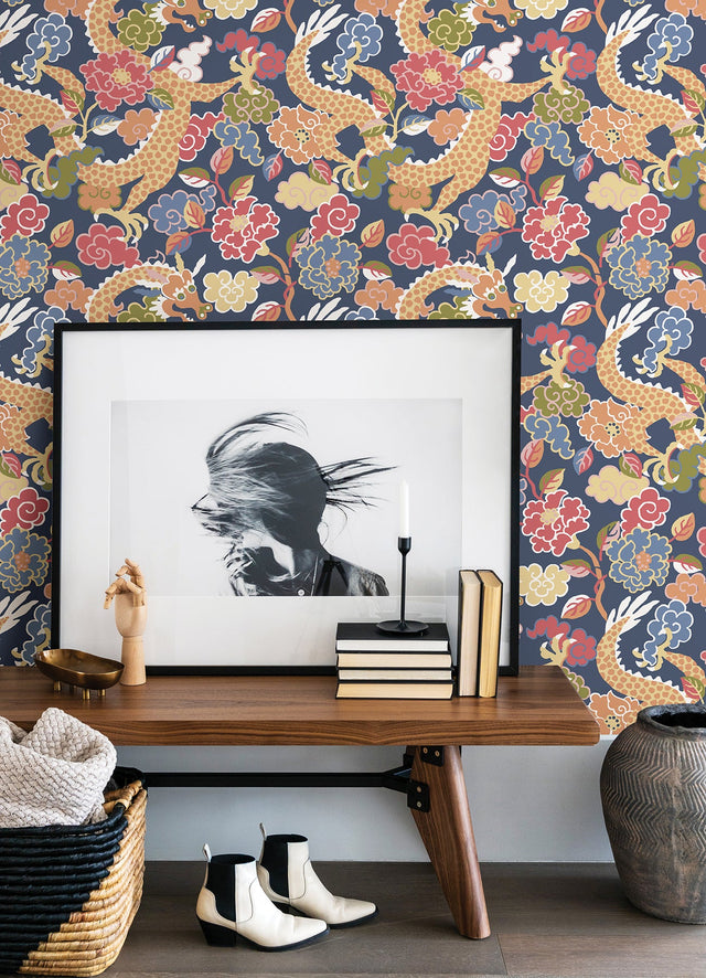A-Street Prints 4120-72008 Yanci Green Dragon Wallpaper - Eade's Wallpaper