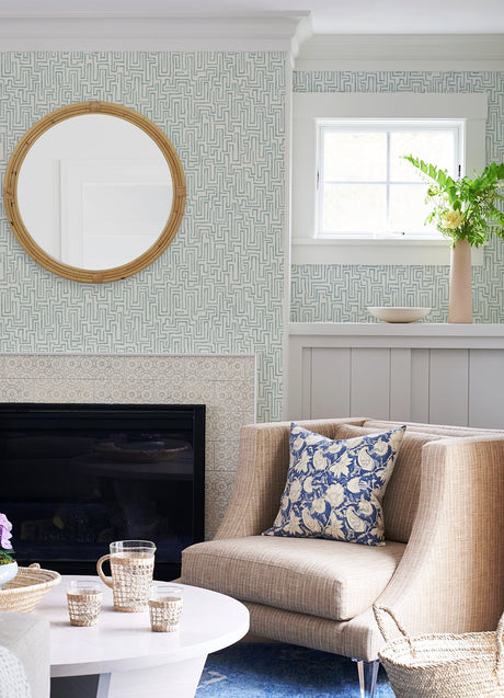 A-Street Prints 4121-25701 Ramble Blue Geometric Wallpaper