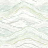 A-Street Prints 4121-26924 Dorea Sea Green Striated Waves Wallpaper